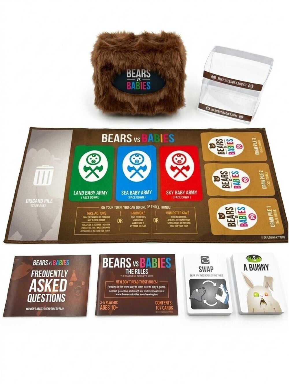 Bears vs Babies Card Game Complete Set - Exploding Kittens - Fur Box + Play Mat
